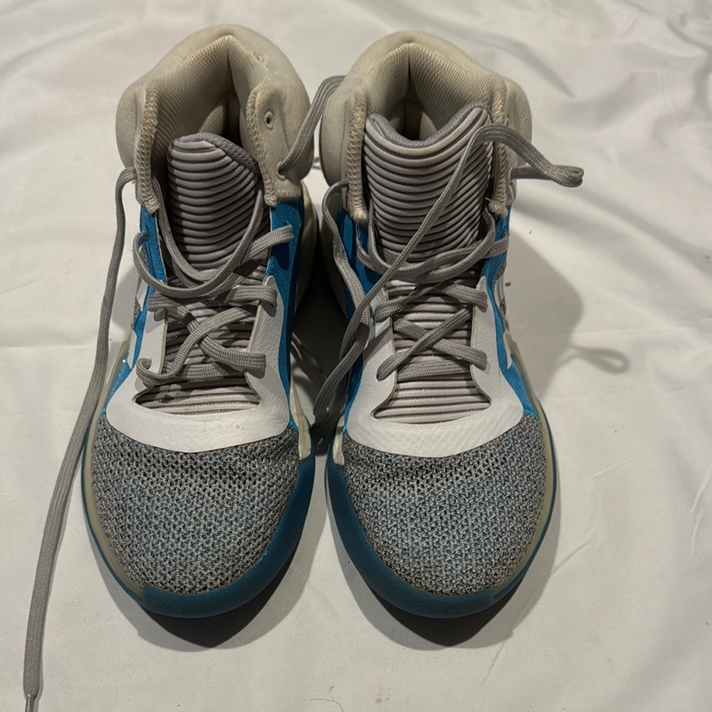 Adidas Blue and Gray High-Top Sneakers